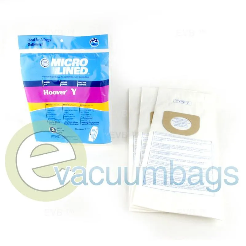 Hoover Style Y Upright Micro-Lined Paper Vacuum Bags by DVC, Generic 3 Pack #448184