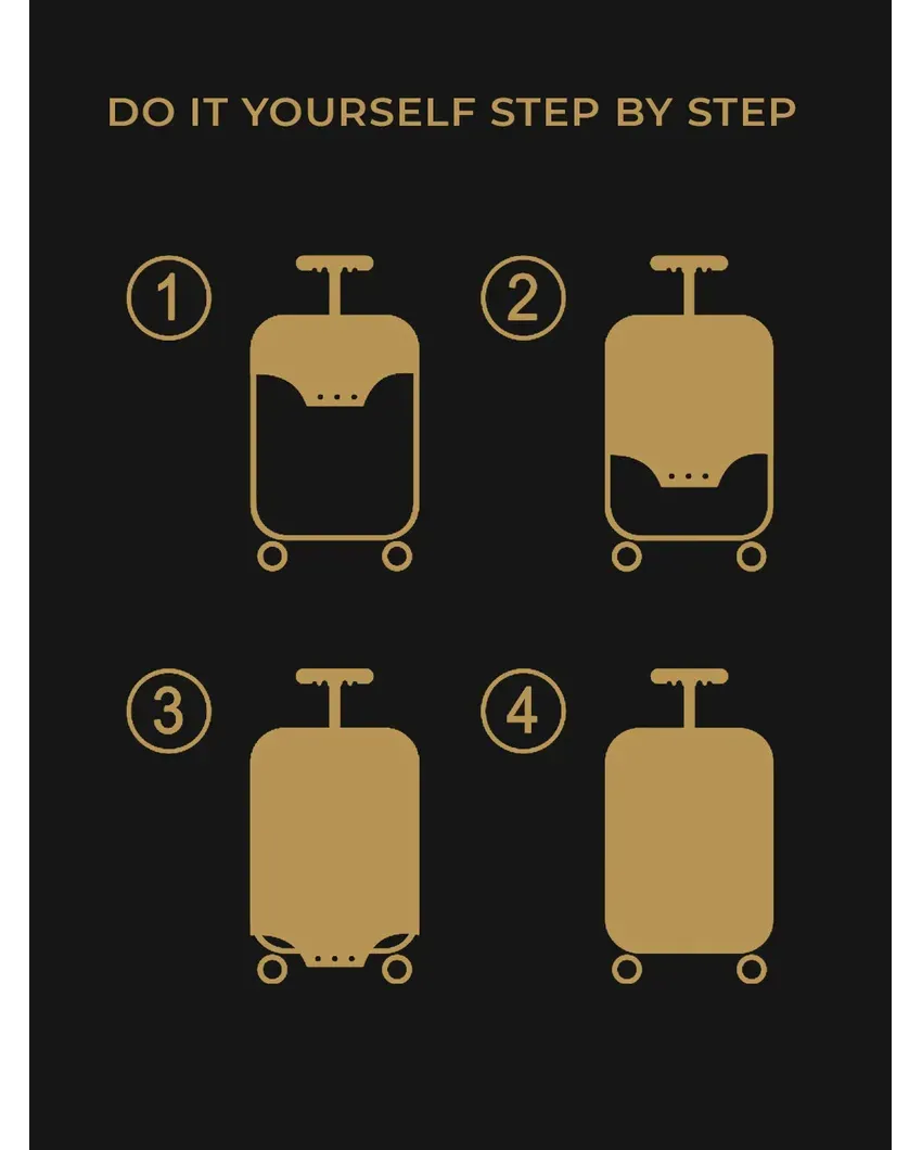 ONLY LUGGAGE COVER | Stylish Black Polyester Stretchable Printed Protective Luggage Bag Cover